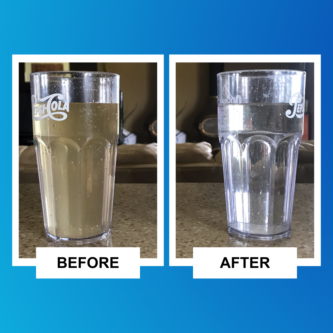 Before and after drinking water comparison