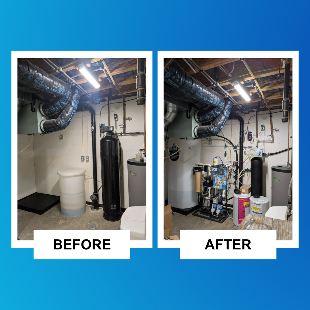 Before and after water treatment system